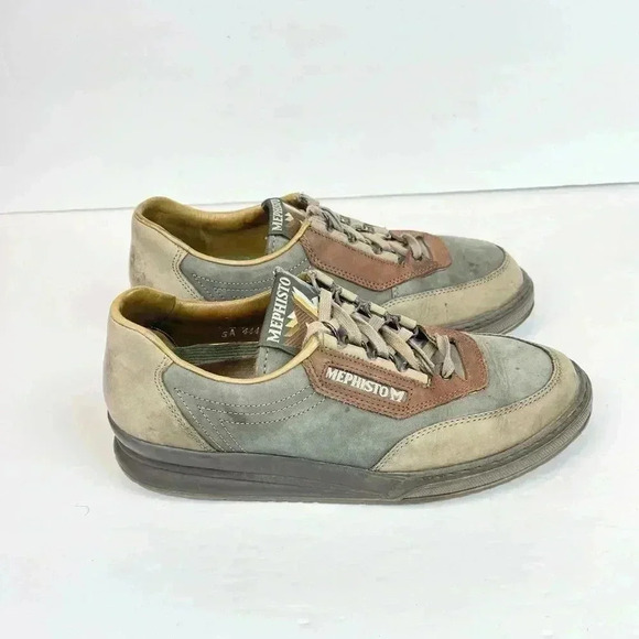 Mephisto Womens Match Birch Gray Brown Nubuck Leather Comfort Shoes Size 7.5 - Picture 1 of 10